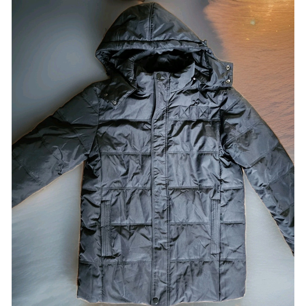 Whatdo Women’s Heavy Black Winter Coat Jacket W Detachable Hood Size Medium